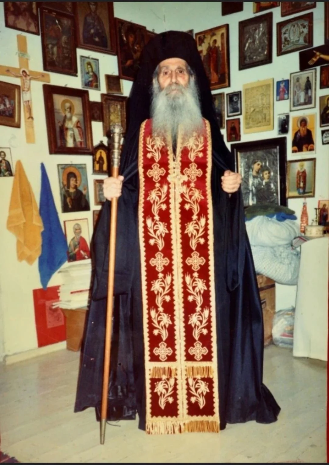 Owner-supplied reproduction associated with the reported appearance of Saint Iakovos in a photograph about eleven months after his death.