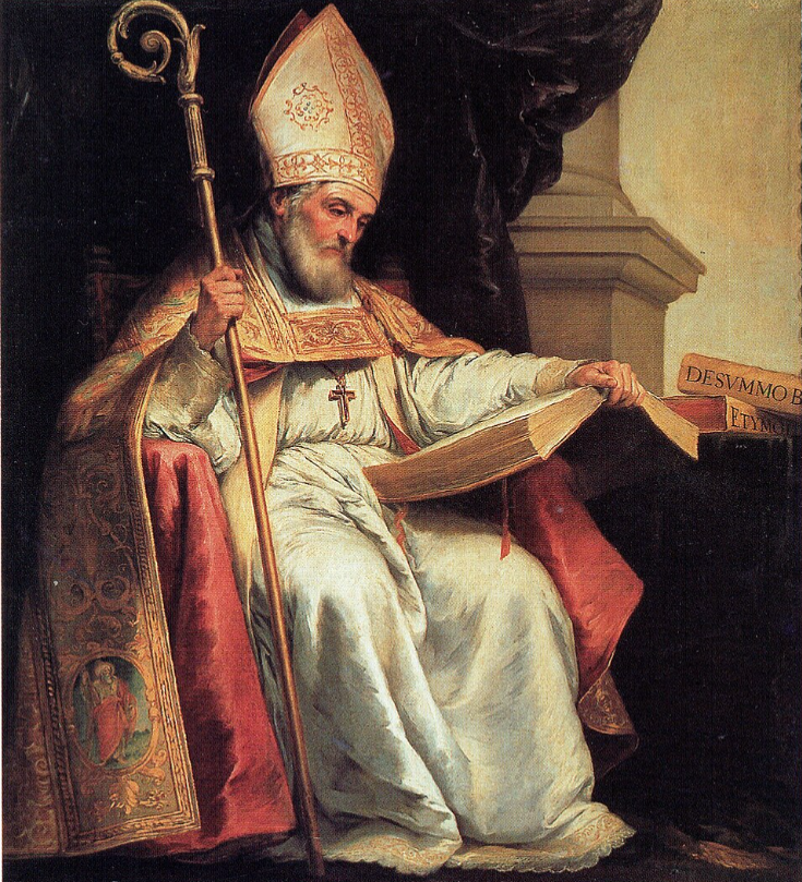 Owner-supplied painted portrait identified as Saint Isidore of Seville; not a lifetime photograph. Reproduction rights have not been independently verified.